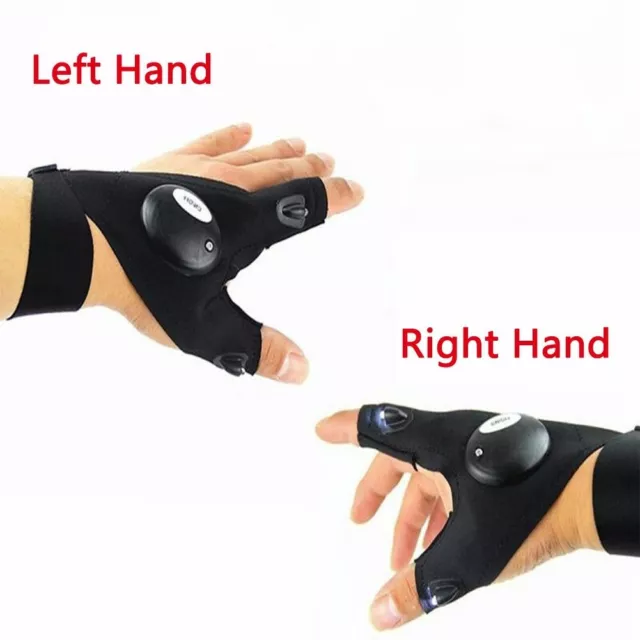 Fingerhandschuh mit LED Licht Taschenlampe Handschuhe Outdoor Ausrüstung Rettung Nachtangeln 2