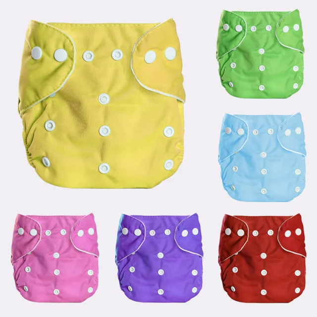 Baby Cloth Diaper Reusable Washable Adjustable Pocket Waterproof Nappy Suit 6PCS 2