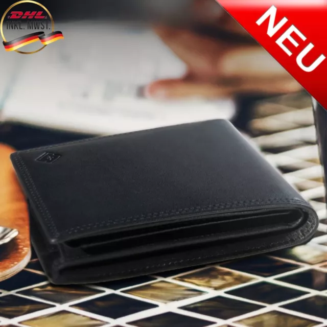Leonardo Leone® Herren Geldbörse aus Nappaleder mit 12 Kartenfächer RFID-Schutz