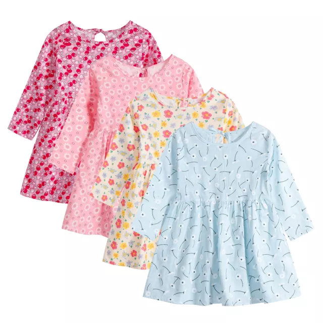 Toddler Baby Kids Girls Floral Print Long Sleeve A-Line Princess Casual Dress
