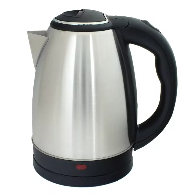 Electric Kettle Stainless Steel Cordless Jug 2.0L Overheat Protection - 1500W UK 2