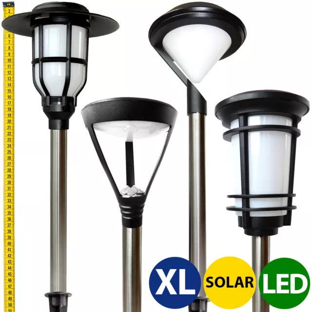 Solar Gartenleuchte XL Lampe Wege Lampe Außenlicht Aluminium +  Edelstahl