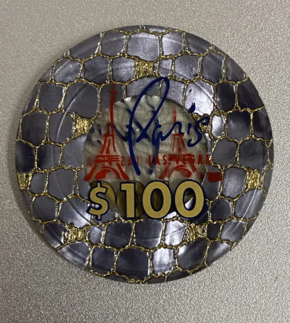 Paris $100 Jeton French Roulette Las Vegas Nevada HOT chip!!!!! 1999 RARE!!!!