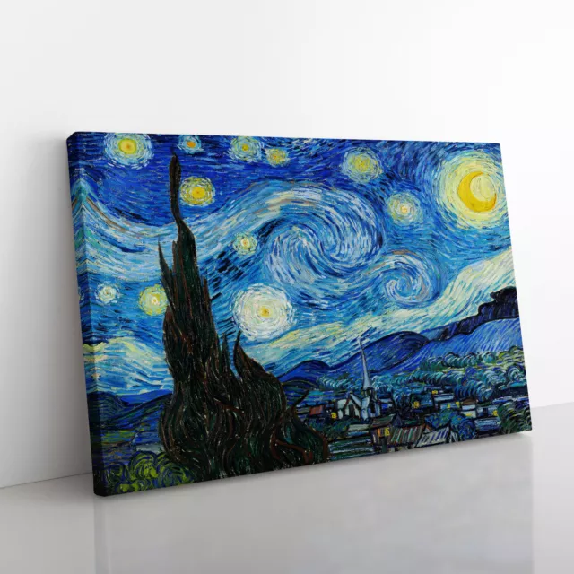 The Starry Night By Vincent Van Gogh Canvas Wall Art Print Framed Picture Decor