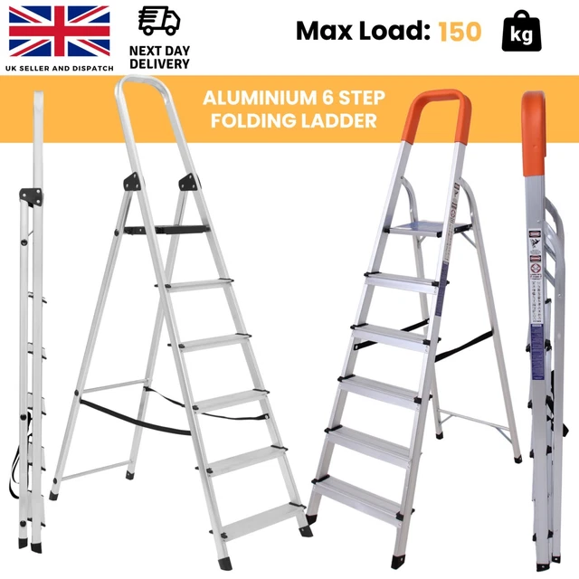 Tough Master Aluminium Folding 5 Step Ladder Max Load 150kg For Sale