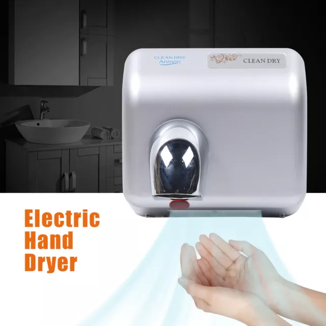 Wall Mounted Powerful Automatic Electric Hand Dryer Stainless Steel Commercial