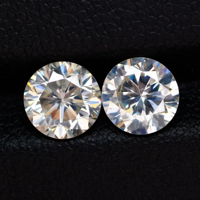 1.72ct VVS 2Pcs Pair Lovely Brilliant Round Diamond Cut 6.1 MM White Moissanite