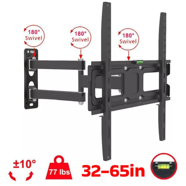 Heavy Duty TV Wall Mount Bracket Long Reach Swivel 32 40 43 49 50 55 60 65 inch