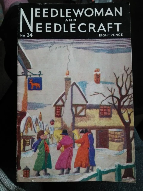 Años 1940 Needlewoman & Needlecraft #24 con transferencia + patrones de tejido