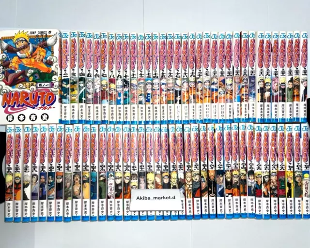 Naruto Manga 1-72 Complete Whole Series All Volumes Japanese Jump Comics  Used