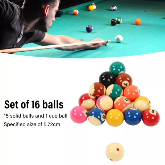 Billiard Ball Set 16Pcs Pool Balls Impact Resistant Scratch Proof Easy