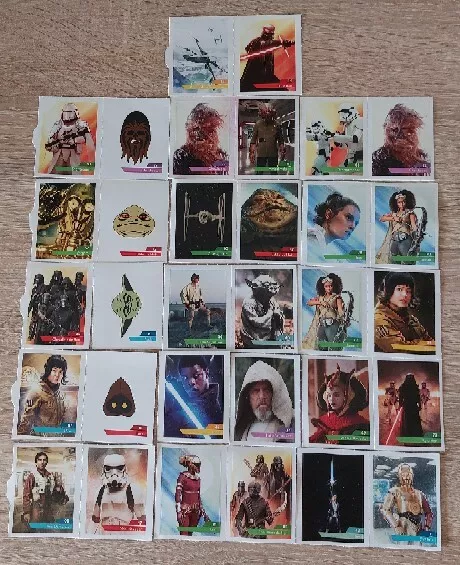 🚀 Lot 32 Stickers ❤️ Star Wars ❤️ Collection E Leclerc L'ascension De Skywalker