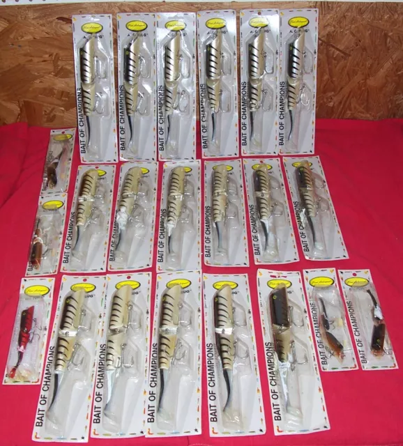 4 VINTAGE FRED Arbogast A.C. Plug New In Box FishingLures, Tackle