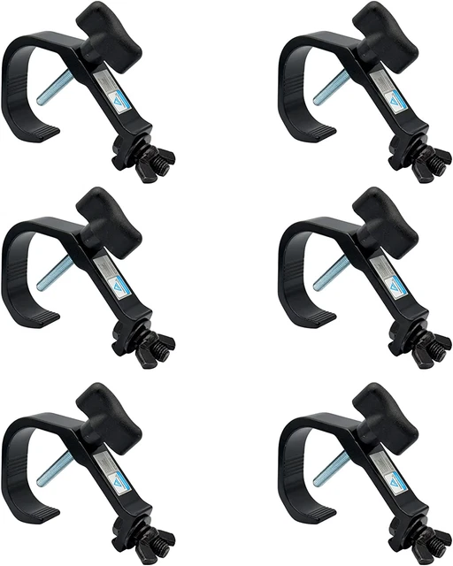 6 Pack Stage Light Clamp Hooks, Aluminum DJ Truss Clamps, LED PAR DJ Spots Light