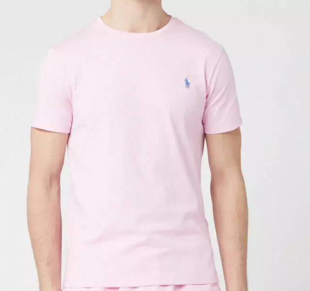 POLO RALPH LAUREN-T-Shirt Custom Fit Smart look-New-Pink-5XL_SALE-AUCTION