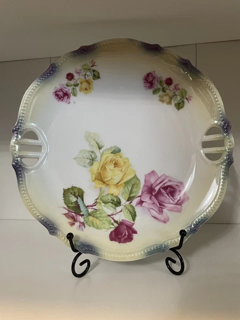 Antique 1930’s  Koenigszelt Silesia  Size 9.4inch Double Handle Decorative Plate