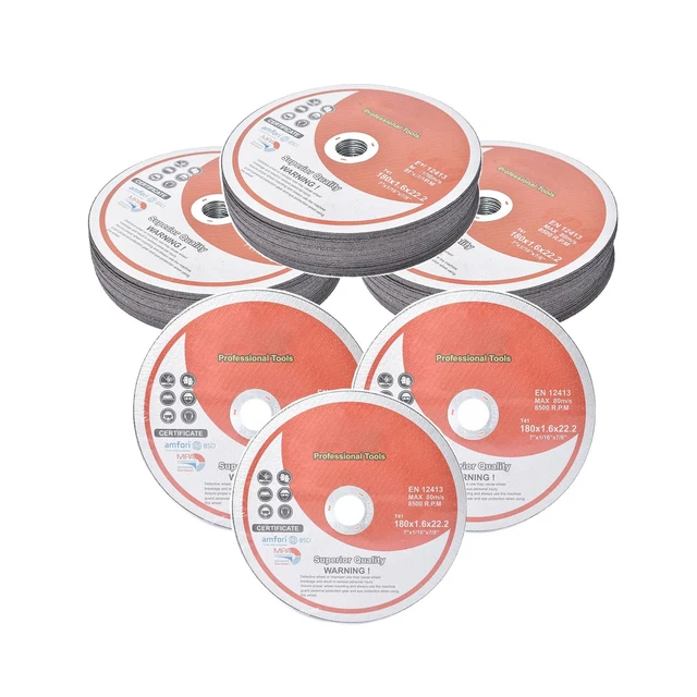 50 Pack 7 Inch Cut Off Wheels for Metal and Stainless Steel Cutting Discs for...