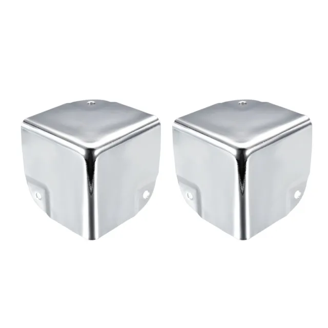 Metal Box Corner Protectors Box Edge Guard Protector 50x50x50mm Silver Tone 2pcs