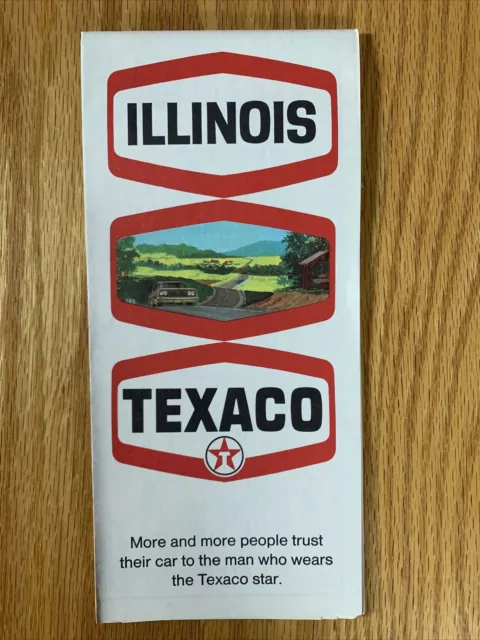 Texaco Map Illinois Chicago Aurora Naperville 1970 Gas Oil Advertising Folding