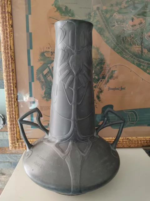 Ancien Vase Art Nouveau Décor Floral 1535 g Kunstzinn Mastricht 1903