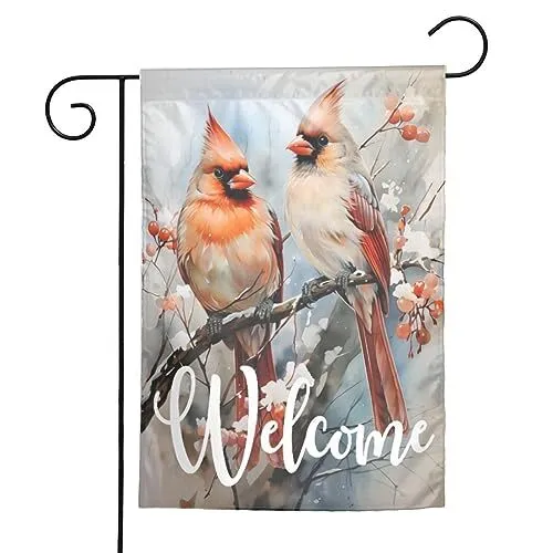 Merry Christmas Welcome Garden Flags Premium Berry Vines Flag White-8
