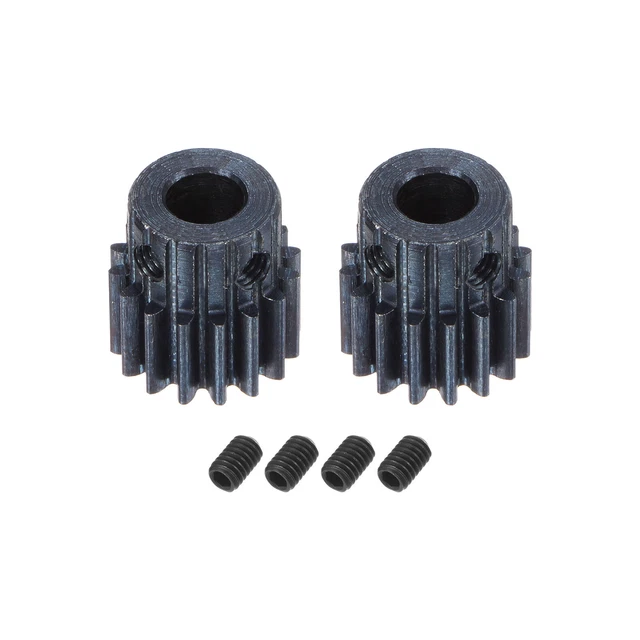 1Mod 16T Pinion Gear 7mm Bore 45# Steel Motor Rack Spur Gear with Step, 2 Set