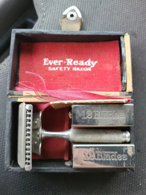 Vintage Ever-Ready 1914 Safety Razor Set in Case