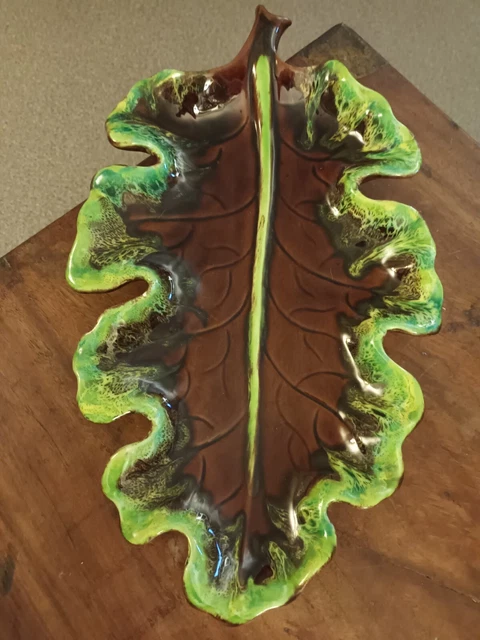 Dessous De Plat Céramique Vert - Feuille G. Chapuis (Mâcon) - Vintage