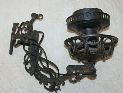 Vintage Electric Lamp Cast Iron Wall Sconce Victorian Oil Lamp Style Works