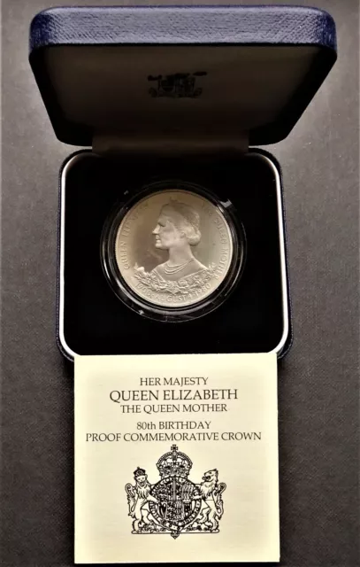 Guernsey Elizabeth II 1980 Queen Mother 80th Birthday 25 Pence Silver Proof Coin