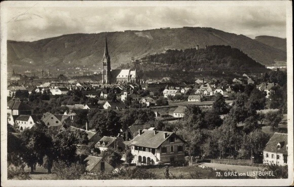 Ak Graz Steiermark, Stadtpanorama vom Lustbühel - 3859036