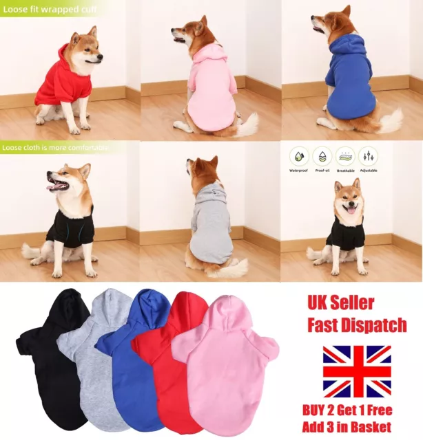 Pet Dog Hoodie Jumper Winter Dogs Clothes Jacket Coat Fleece Warm Clothing