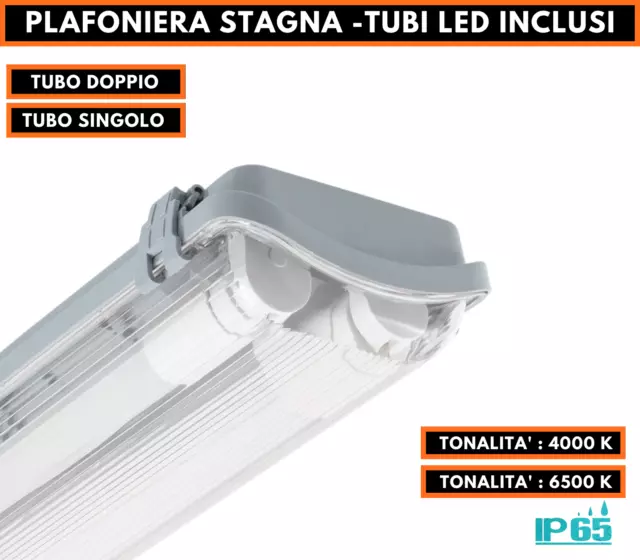 Plafonnier Étanche LED Complet De Néon Tube T8 60-120-150 CM 220V Plafond IP65