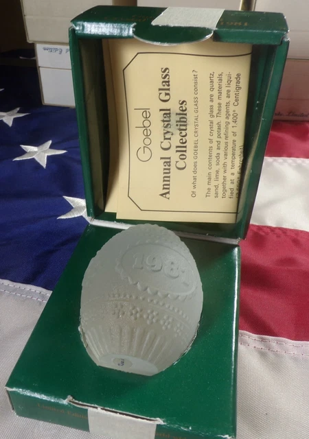 1981 Goebel Glass Crystal Annual Easter Egg Third Edition With Box Certificate!