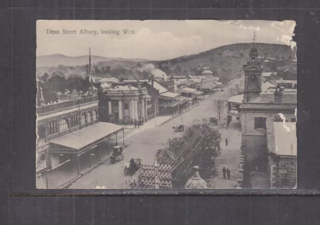 NEW SOUTH WALES, ALBURY, DEAN STREET, 1911 ppc., used, stamp removed.