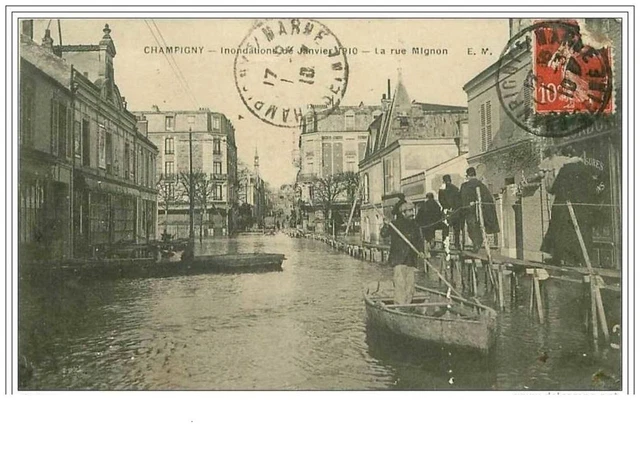94.Champigny.floodations De January 1910.La Rue Mignon.see Status