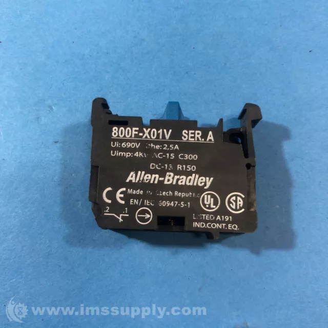 Allen Bradley 800F-X01V Series A Contact Block for Pushbutton FNIP