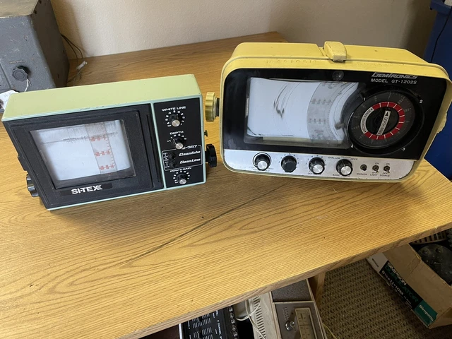 Vintage SI-TEX HE-357 And Gemtronics GT1202S FATHOMETER FISH FINDERS Collectors