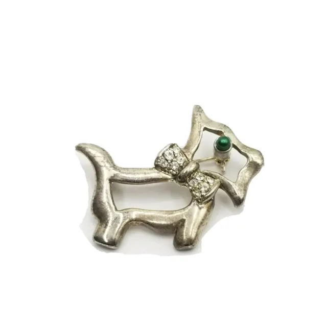 Vtg GIOVANNI SCOTTIE DOG Pin Brooch Scottish Scotty Terrier Jewelry Silvertone