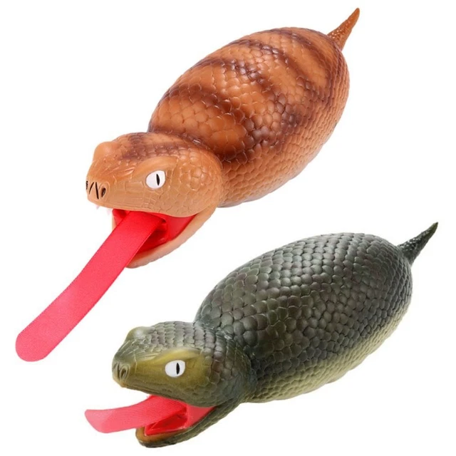 Stretch Squeezing Finger Press Snake Toy  Frightening