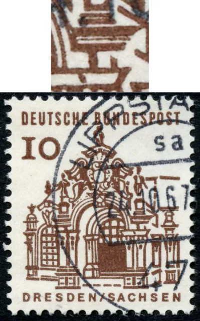 Bund Mi.-Nr. 454 PLF I O (60.-),"Kapitell der rechten Säule a. Eing. gebrochen"!