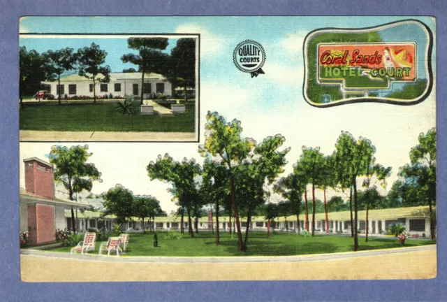 Postcard Coral Sands Hotel Court U. S. Highway 17 Myrtle Beach South Carolina SC