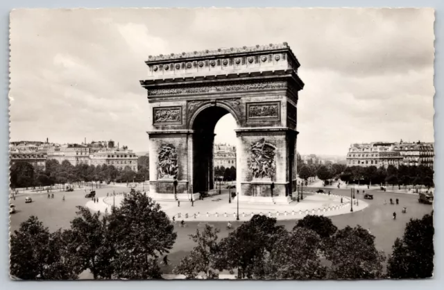 The Arc de Triomphe de l'Étoile Paris France Postcard RPPC Real Photo UNPOSTED