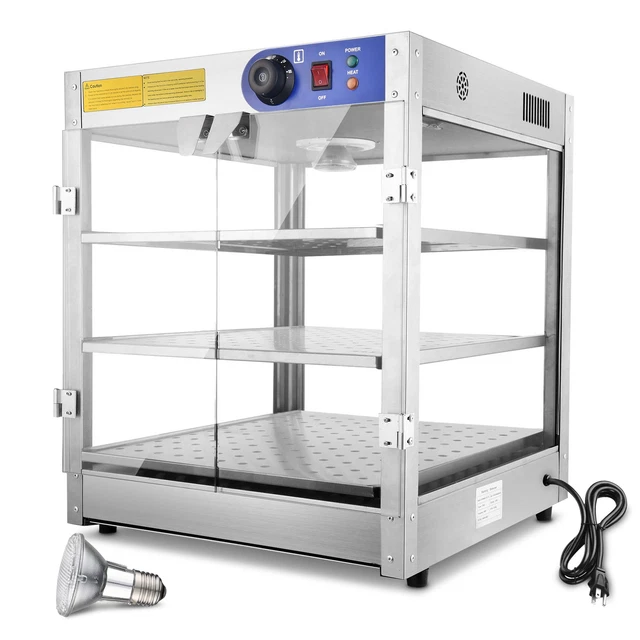 WeChef 3 Tier Food Warmer Buffet Pizza Display Cabinet Case Hot Food 20x20x24