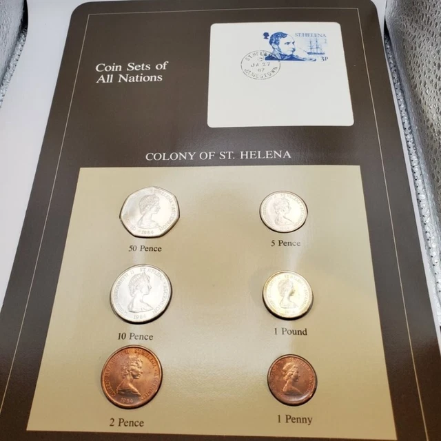 Coin Sets of All Nations St. Helena 1984 UNC 1 Pound 50, 10, 5, 2 ,1 Pence