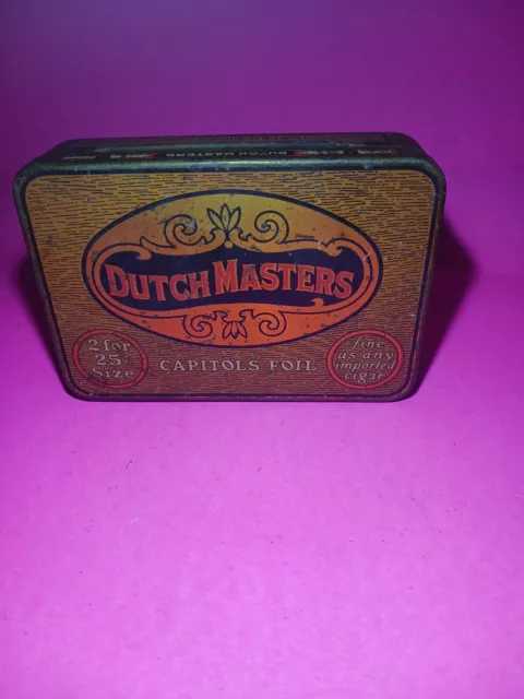 Vintage Dutch Masters Capitols Foil Cigar Metal Tin Box