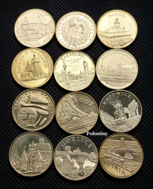 Lot Of Twelve Commemorative Coins Of Poland - Polish Historic Cities (Mint)