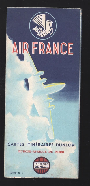 Carte Air France - Itinéraires Dunlop Vers L'Afrique N°9 - Décembre 1952