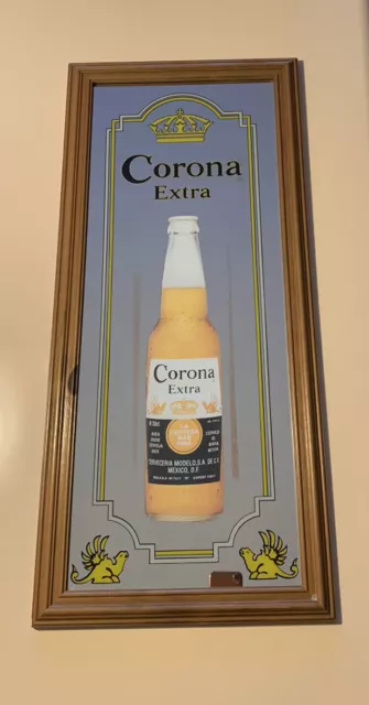 quadro specchio78x35  birra corona Extra Originale vintage cornice legno design
