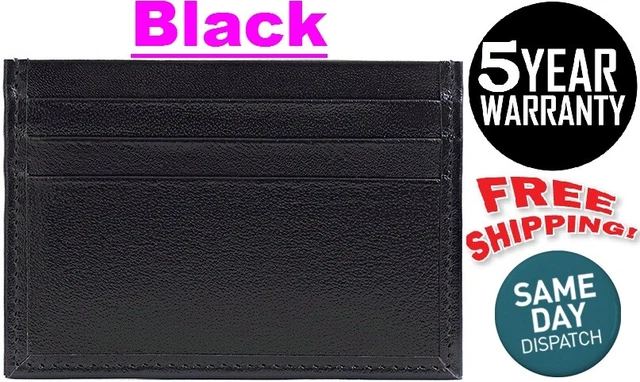 New Genuine Leather Slim Card Holder Wallets For Men - Minimalist RFID Blocking